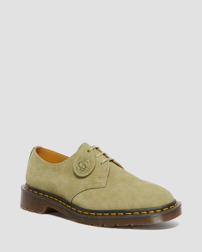 Dr Martens Oxfords Dame Grønn 1461 Made In England Nubuck Læder 3509QIFCH